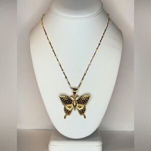 Gold Butterfly Pendant Necklace